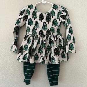 Made by Molly 3T Pine Tree Scoop Back Set (top & leggings)